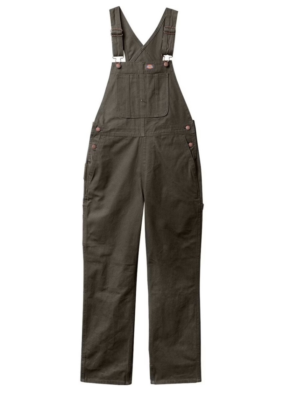 Dickies Moss Green Relaxed Bibs Utility Overalls Jumpsuit - Picture 2 of 5